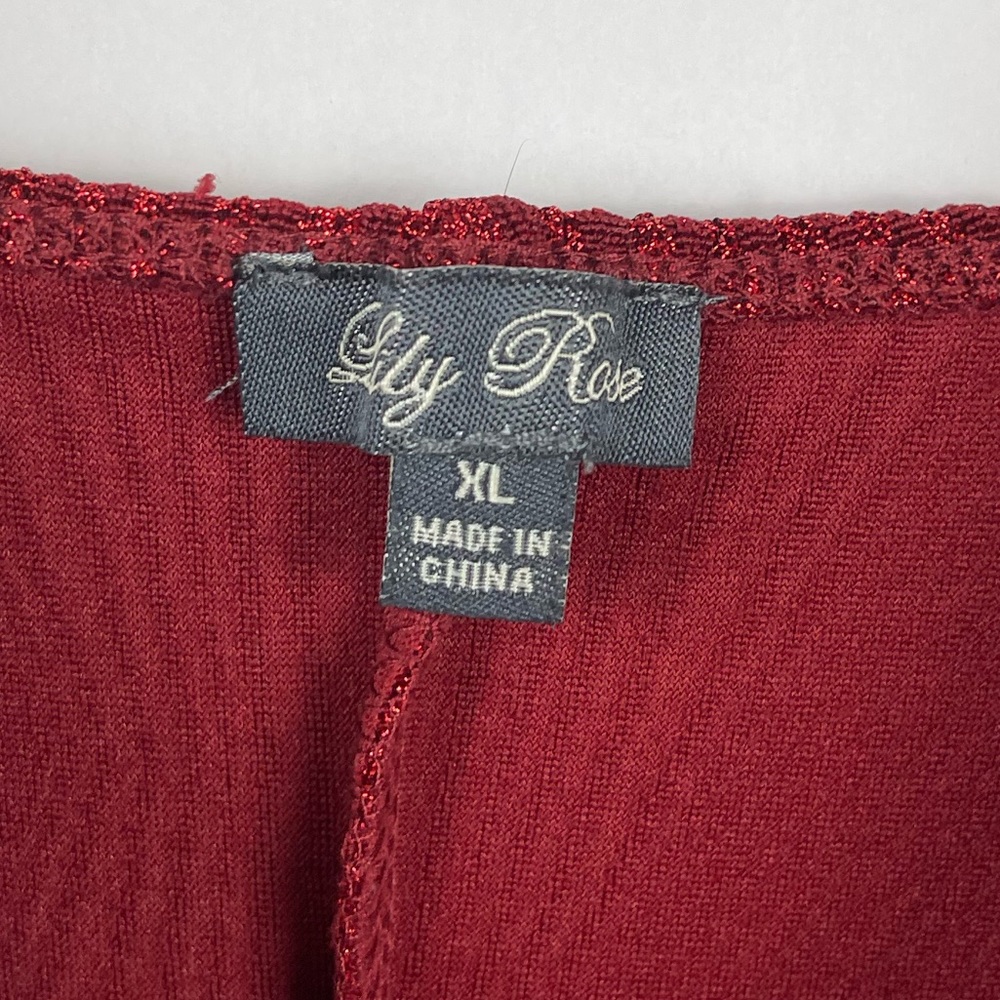 Lily Rose Knotted Side Wrap Bodycon Dress Red Juniors Size XL - Picture 7 of 9